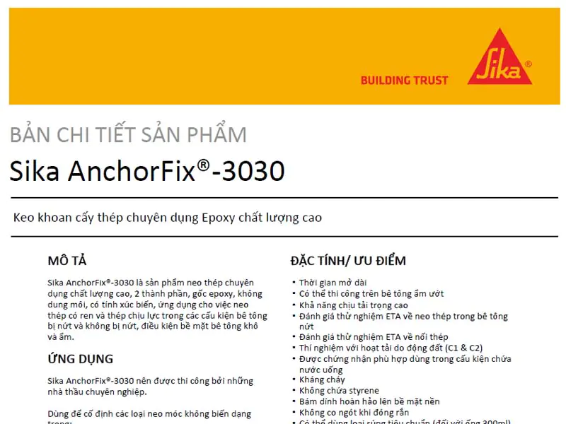 Sika AnchorFix-3030 PDF