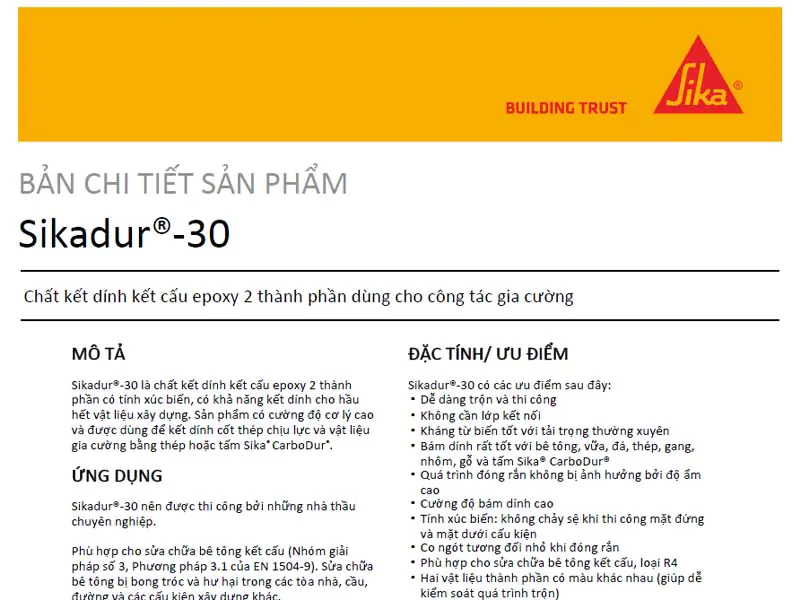 Tài liệu Sikadur 30 PDF