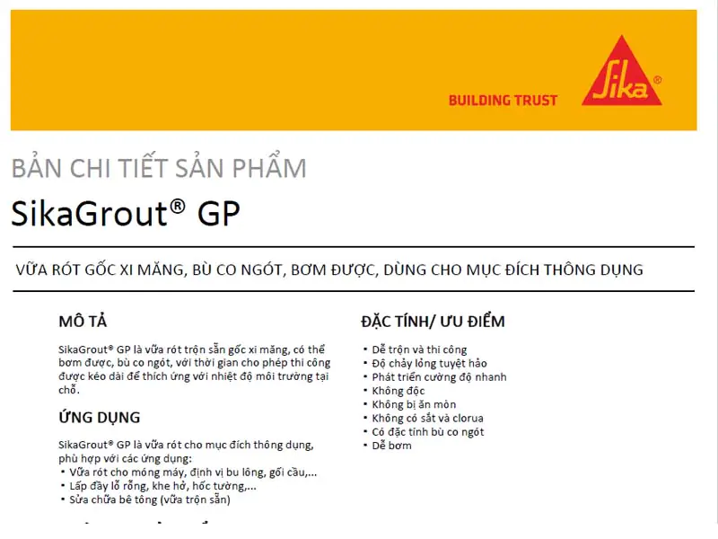 Tài liệu SikaGrout GP PDF