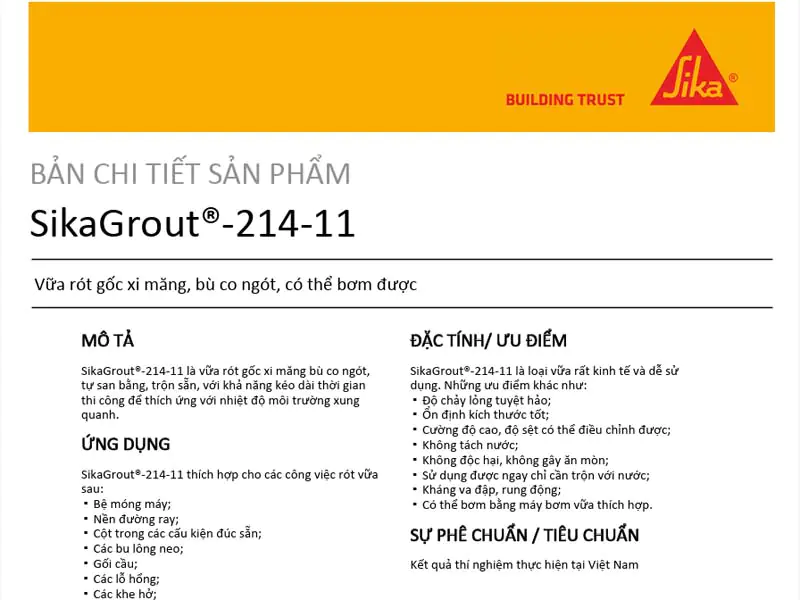 Tài liệu SikaGrout 214-11 PDF