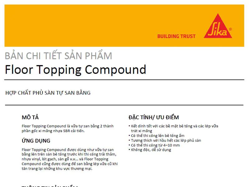 Sika Floor Topping Compound PDF