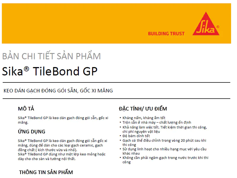 Sika® TileBond GP PDF