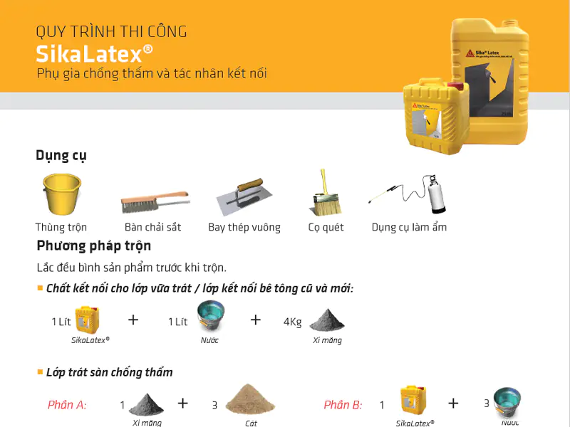 Thi công Sika Latex