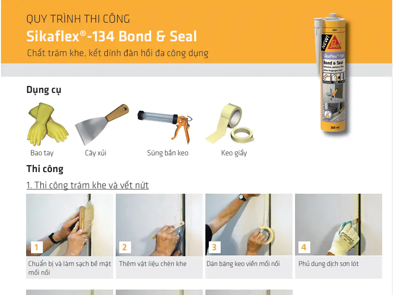 Thi công Sikaflex®-134 Bond & Seal